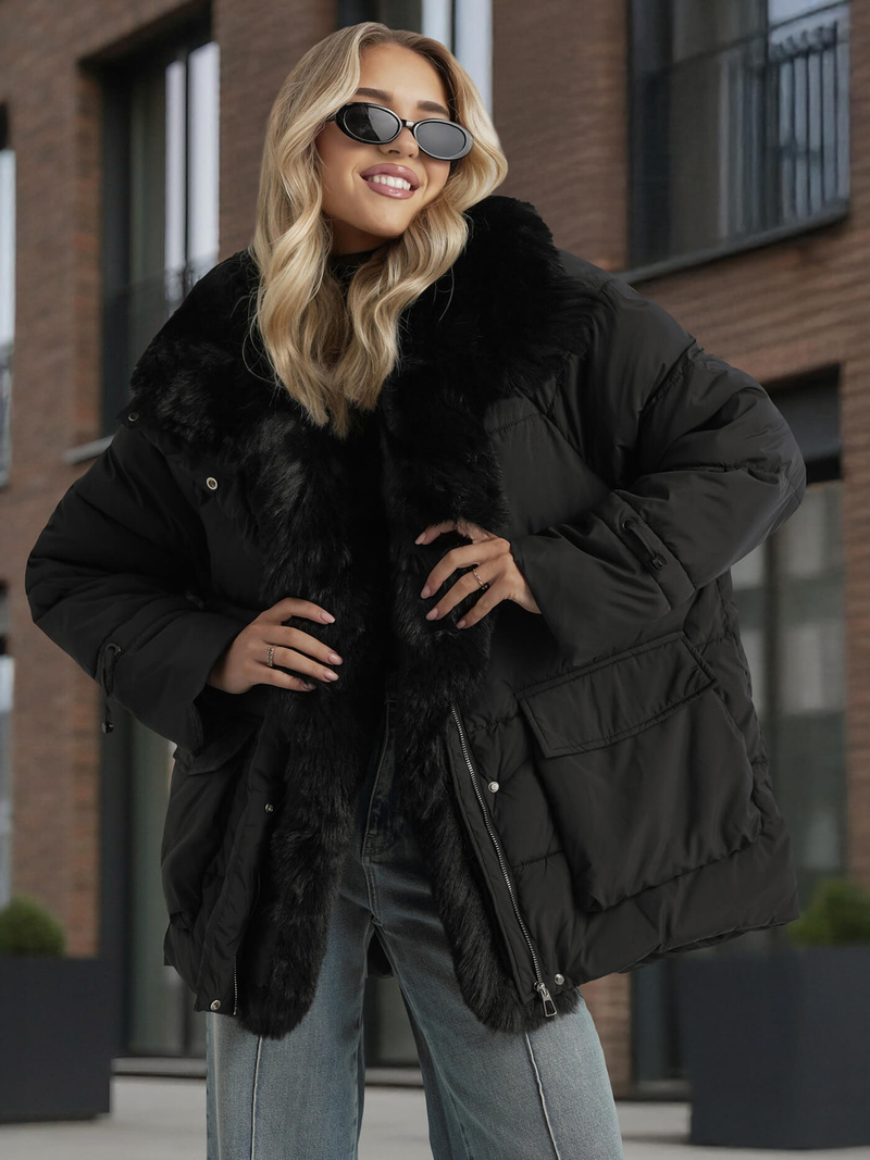 Дамско яке черно OZONEE JS/16M9185/392