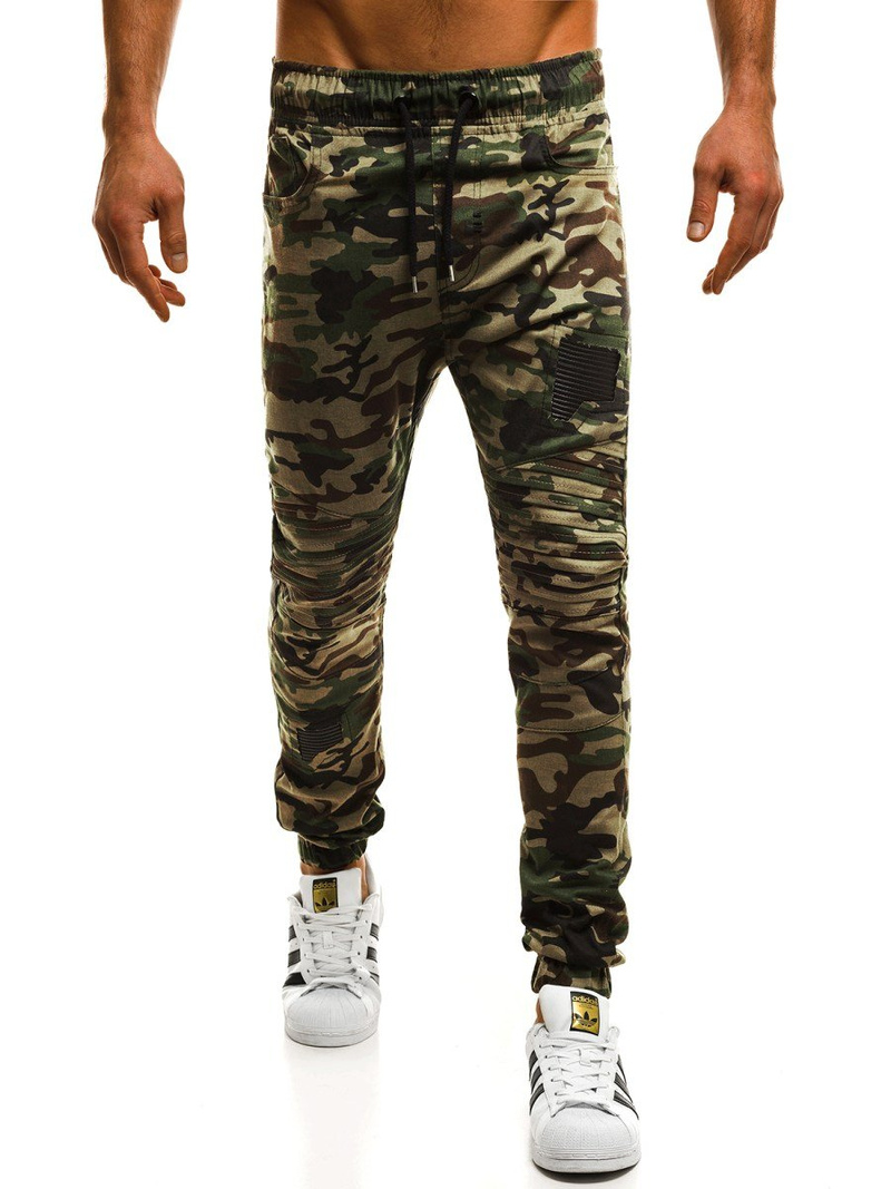 Мъжки панталони JOGGER камуфлажно-зелени OZONEE A/829