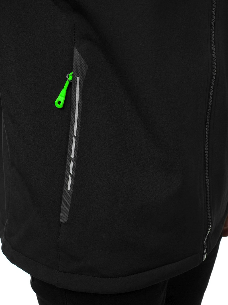 Мъжко яке SOFTSHELL черно и зелена OZONEE GE/12268