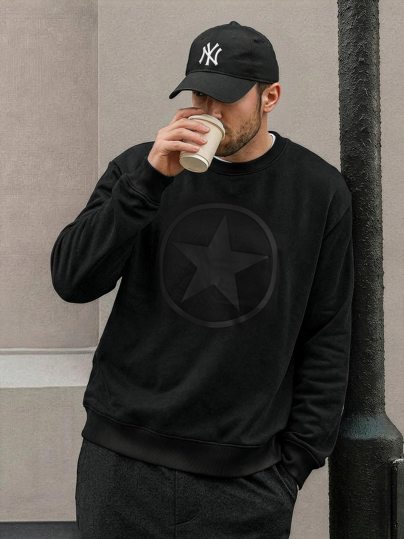 Мъжки суитшърт черен OZONEE JS/8B1991/3