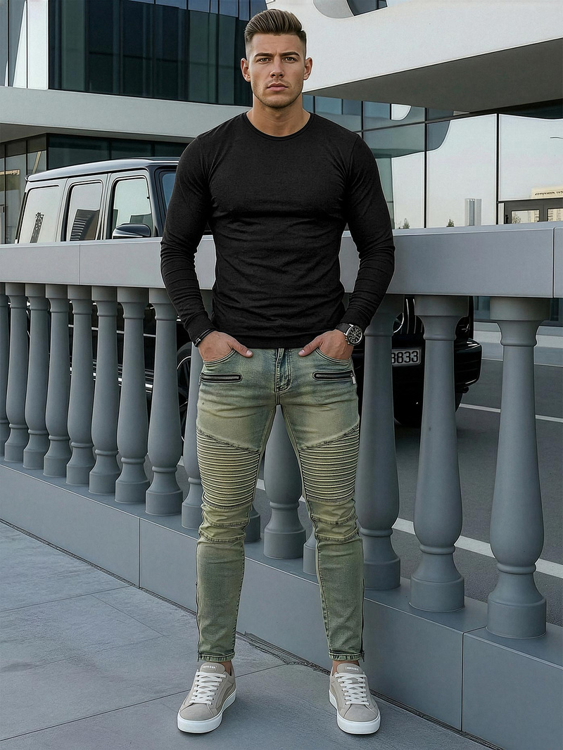 Мъжки дънки синьо OZONEE O/EM8951Z