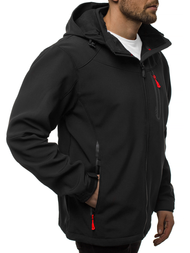 Мъжко яке SOFTSHELL черно-червен OZONEE GE/12269Z