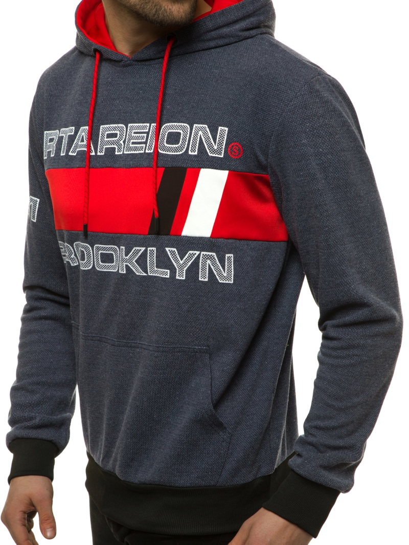 Мъжки суитшърт тъмнсиня OZONEE JS/DD20131