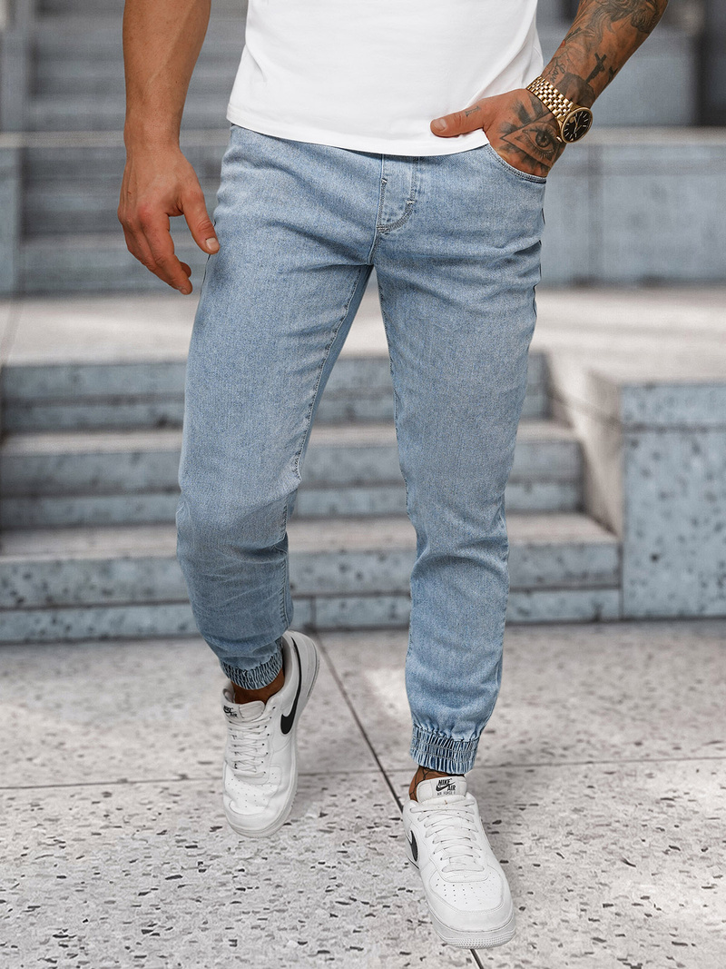 Мъжки дънки jogger светлосиньо OZONEE NB/MP0272BC