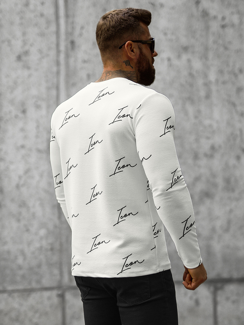 Мъжки суитшърт бяла OZONEE O/D7401