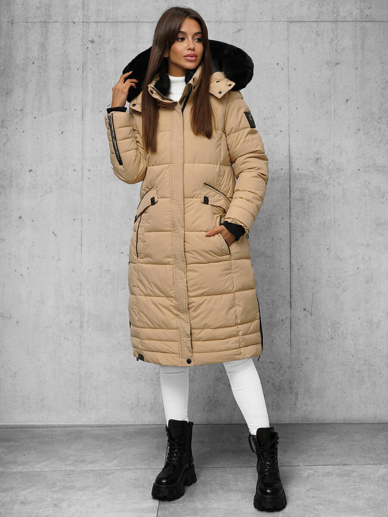 Дамско яке бежова OZONEE O/W377