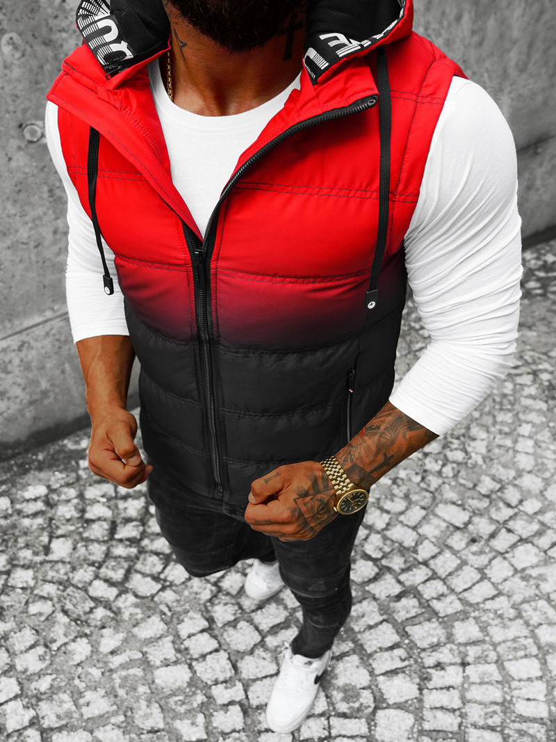 Мъжки елек червено-черна OZONEE JS/M757/270