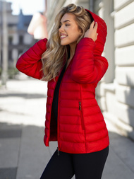 Дамско яке червена OZONEE JS/16M9101/270Z