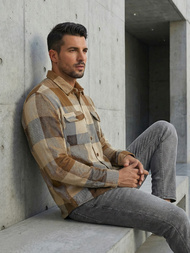 Мъжка риза камел OZONEE NB/MC728KZ