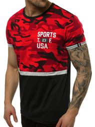 Мъжка тениска червен OZONEE JS/SS10982