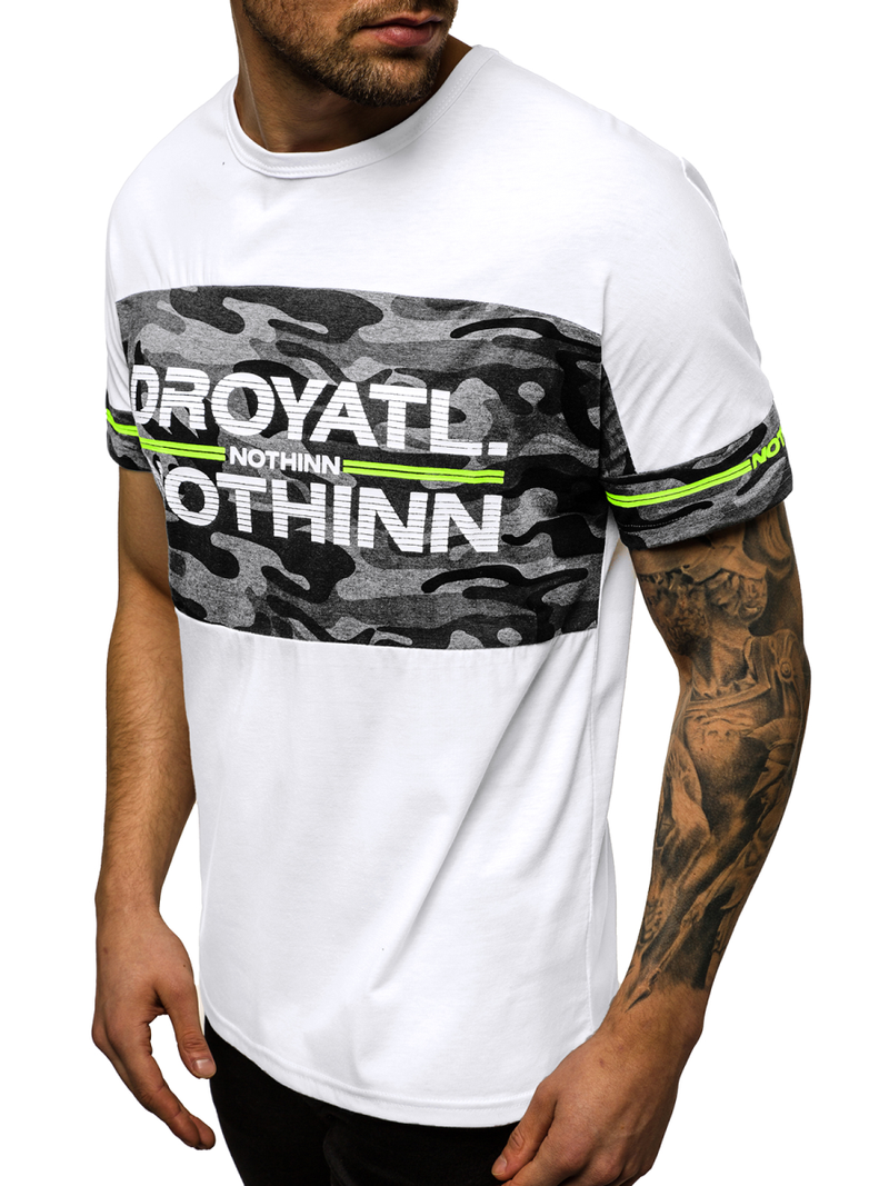 Мъжка тениска бял OZONEE JS/SS10976