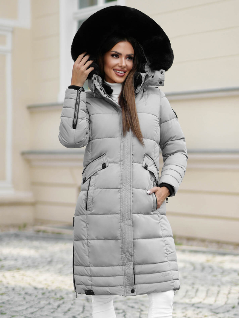 Дамско яке сива OZONEE O/W377Z