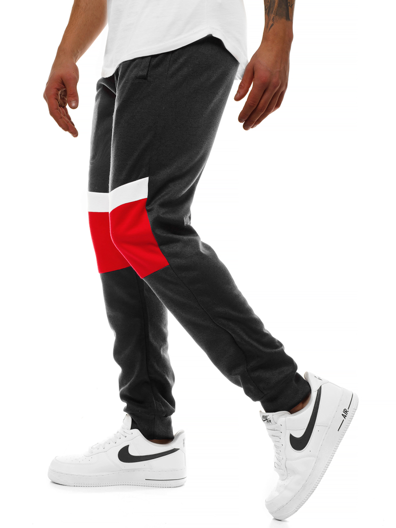 Мъжко долнище на анцуг черни OZONEE JS/JZ11010