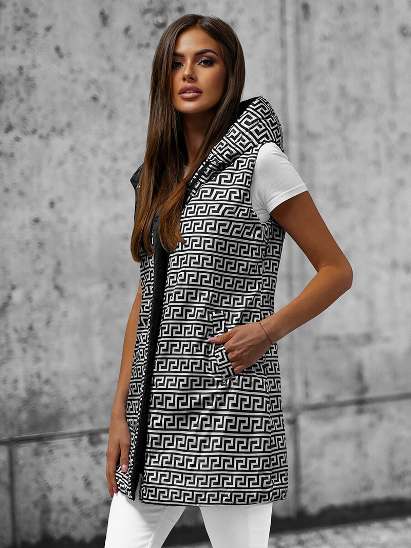 Дамска жилетка двустранно черна OZONEE JS/16M9066/392