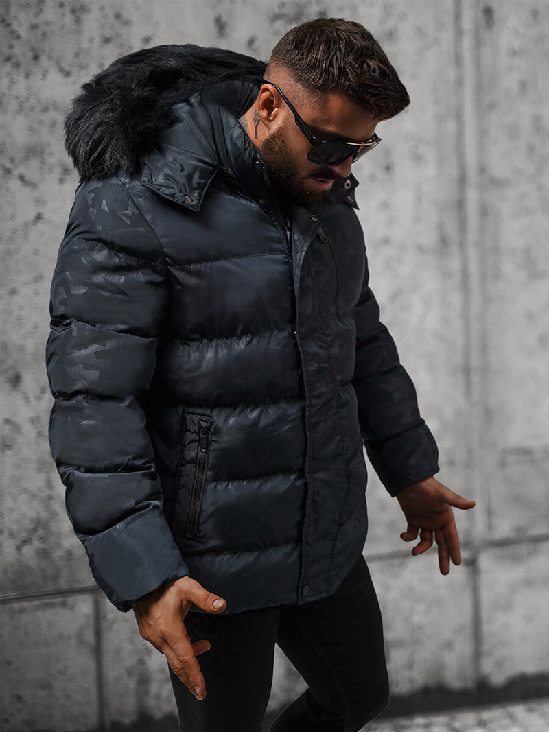 Мъжко яке тъмнсиня OZONEE JS/27M8109