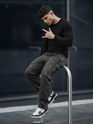 Мъжки дънки графитно OZONEE O/KK2828/5Z