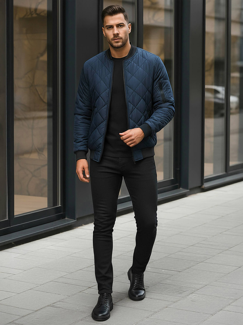 Мъжко яке тъмносиньо OZONEE JS/MY01Z