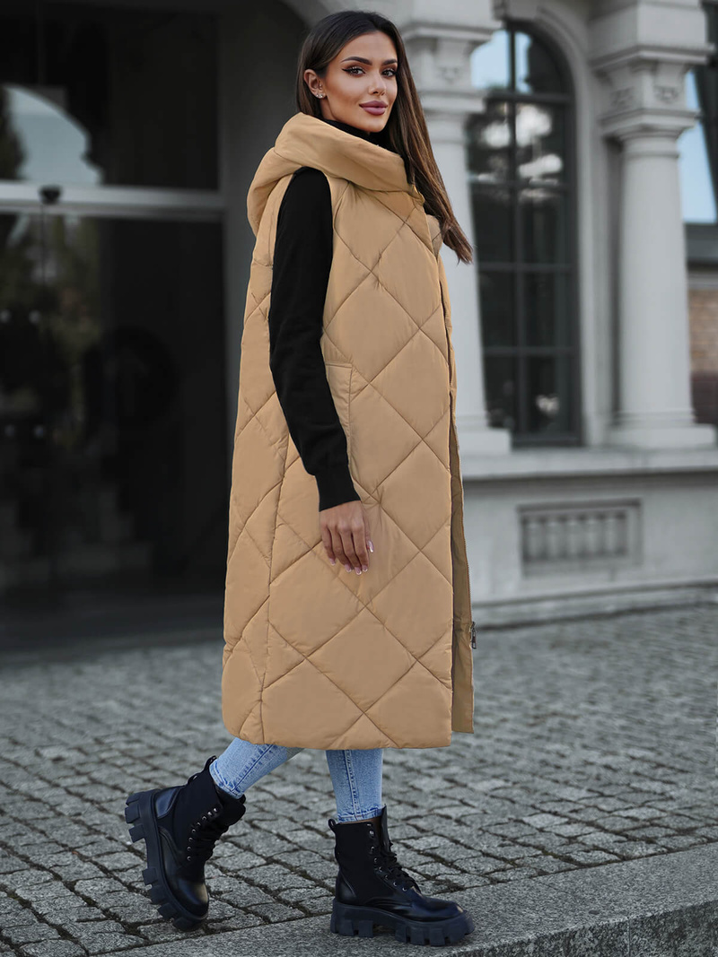 Дамска жилетка камел OZONEE JS/5M3165/84Z