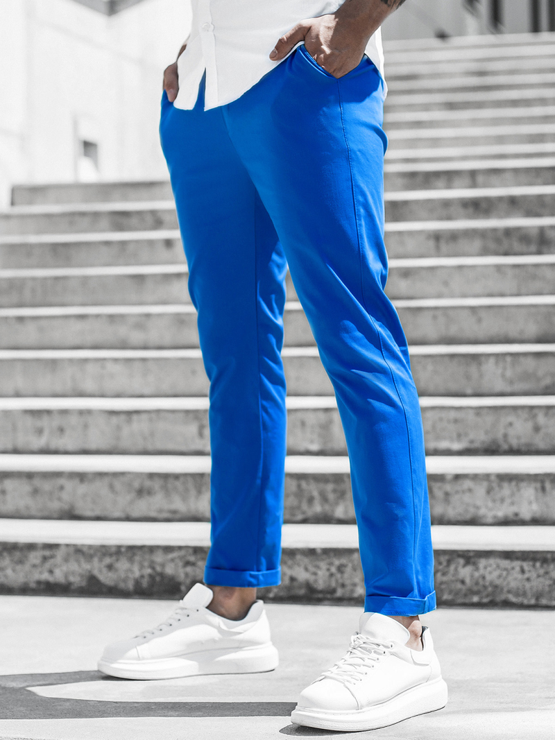 Мъжки панталони чино синьо OZONEE DJ/5574