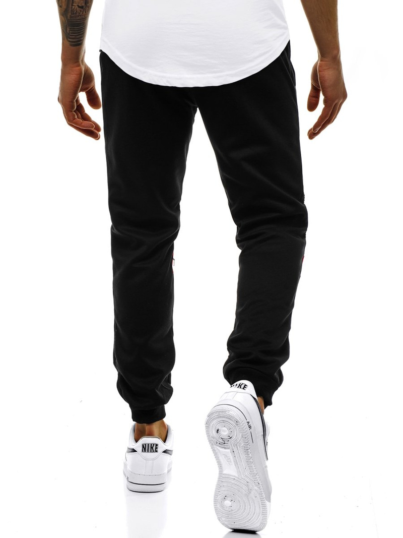 Мъжко долнище на анцуг черни OZONEE JS/JZ11016