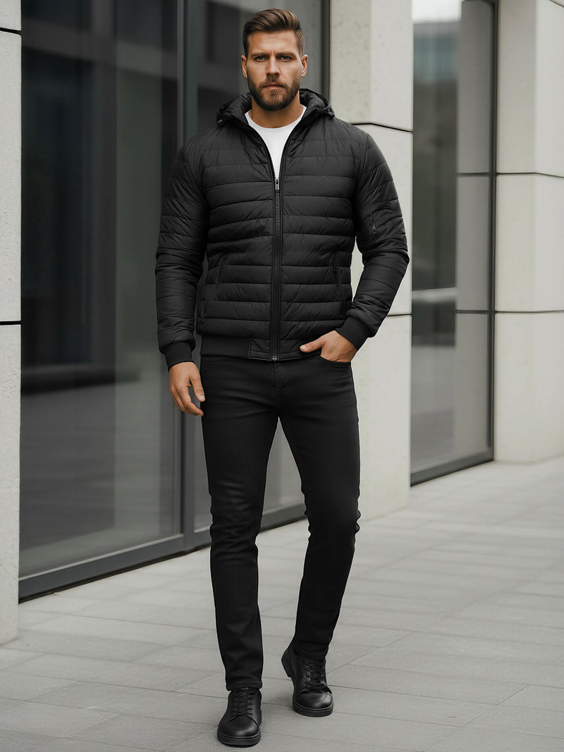 Мъжко яке черно OZONEE JS/MY13Z