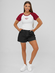 Дамска тениска бяло-червен OZONEE JS/R61627