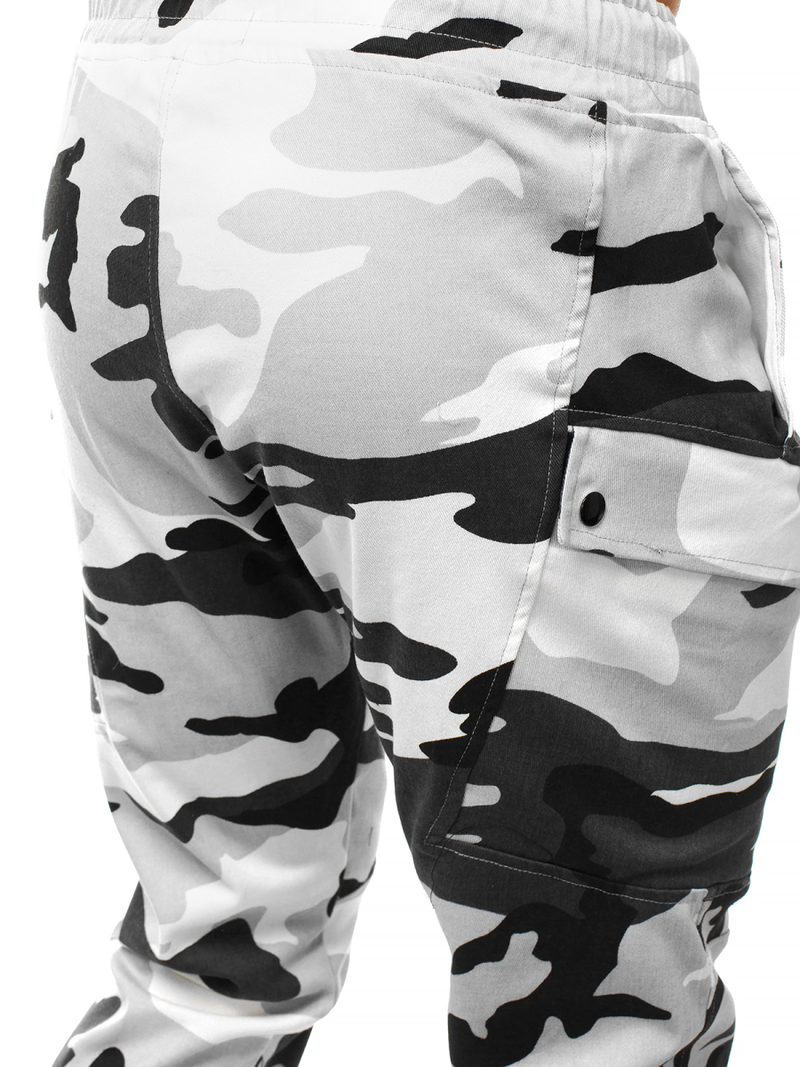 Мъжки панталони JOGGER черно-бяло OZONEE O/11103