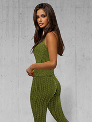 Дамски анцуг от две части каки OZONEE JS/YW88037/7Z