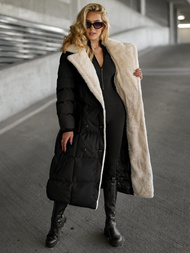 Дамско яке черно-бял OZONEE JS/16M9168/392B