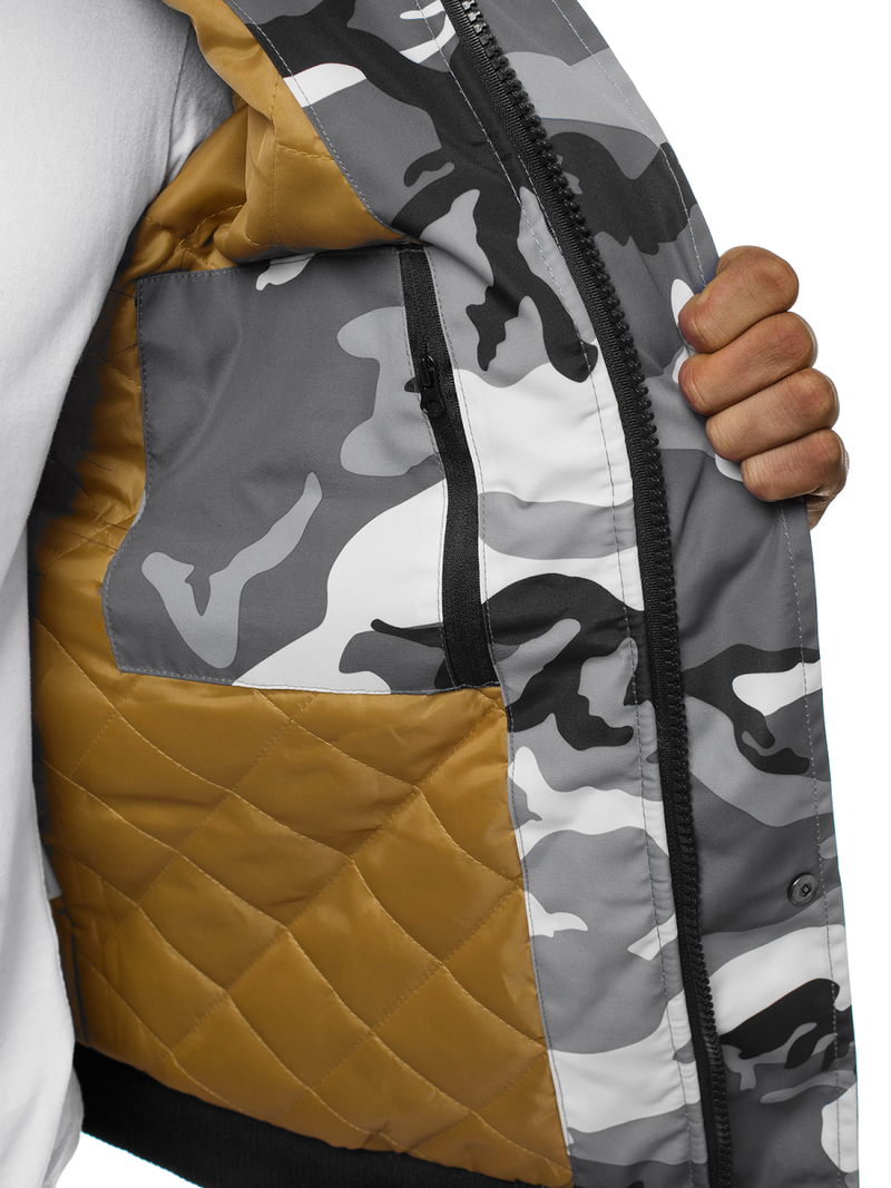 Мъжко яке камуфлаж сиво OZONEE JS/2019005