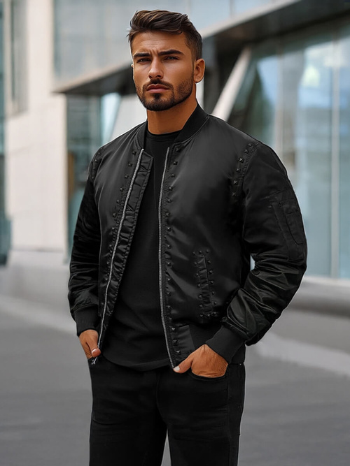 Мъжко яке черна OZONEE O/8905Z