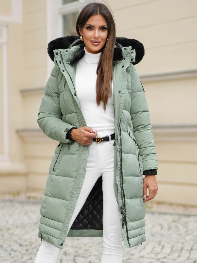 Дамско яке ментова OZONEE O/W377Z