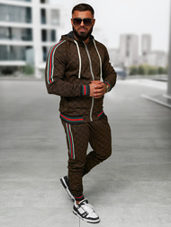 Мъжки спортен екип тъмно-бежово OZONEE O/FF5111AB