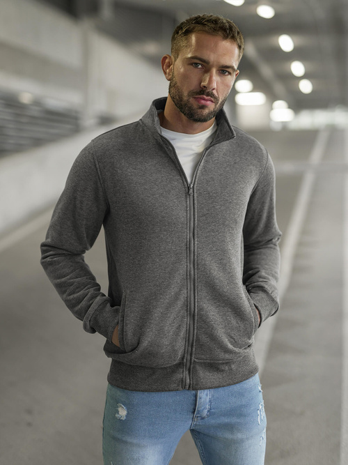 Мъжки суитшърт тъмносив OZONEE JS/2002Z