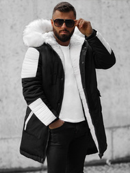 Зимно яке черно-бяла OZONEE O/5832/22Z