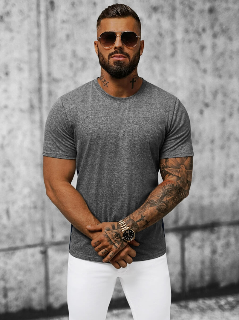 Мъжка тениска графитен OZONEE JS/8T92/5Z