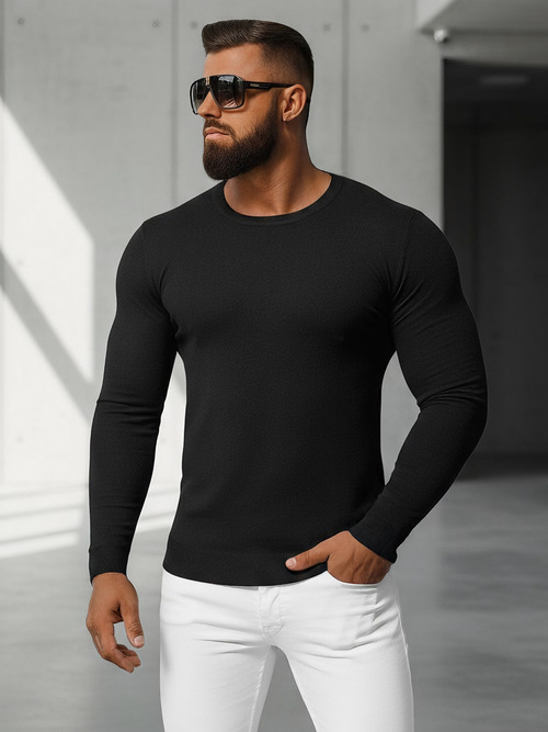 Мъжки пуловер черен OZONEE NB/MMB602/4Z