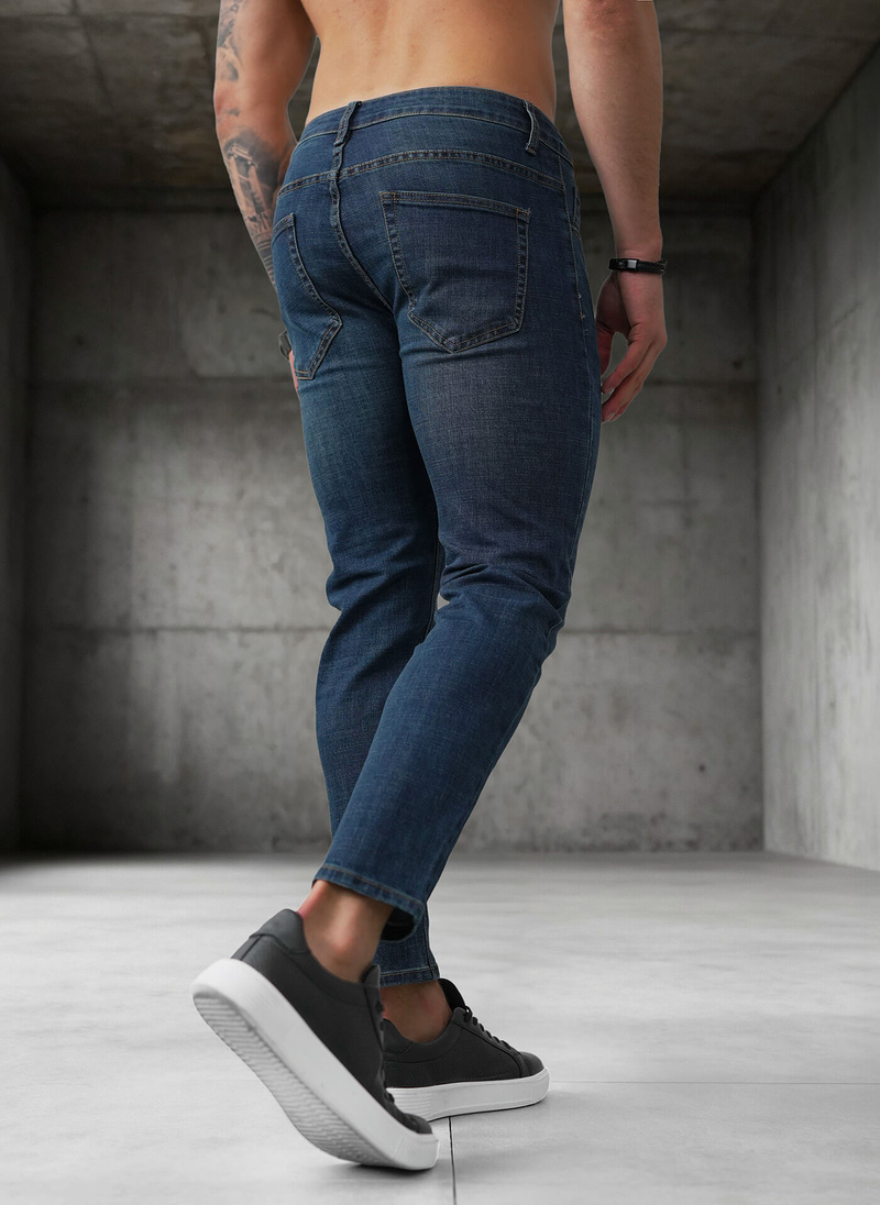 Мъжки дънки тъмно-синьо OZONEE O/JK2895A