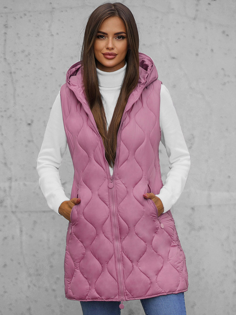 Дамска жилетка розова OZONEE O/H928/38Z