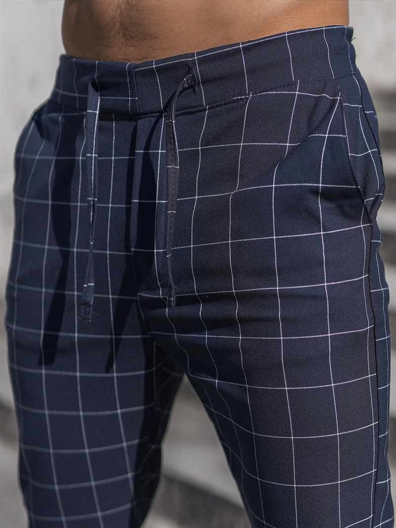 Мъжки панталони чино тъмносиньо OZONEE DJ/2275/22Z