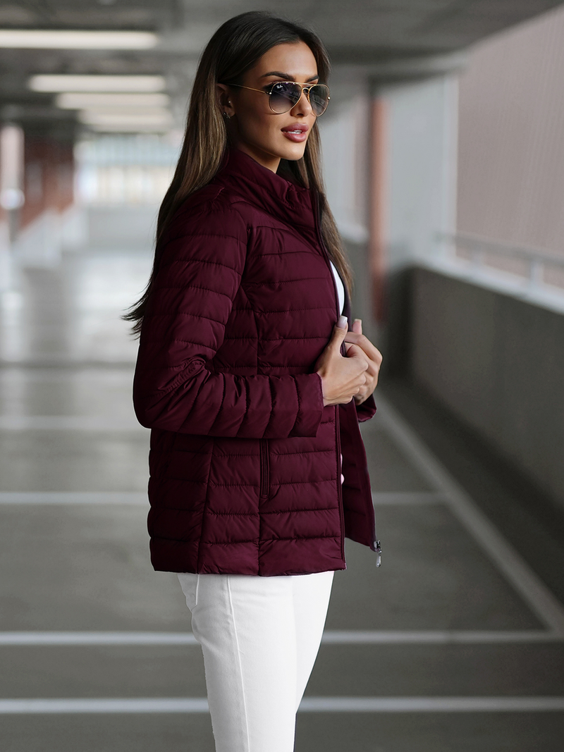 Дамско яке тъмен бордо OZONEE JS/16M9109/01Z