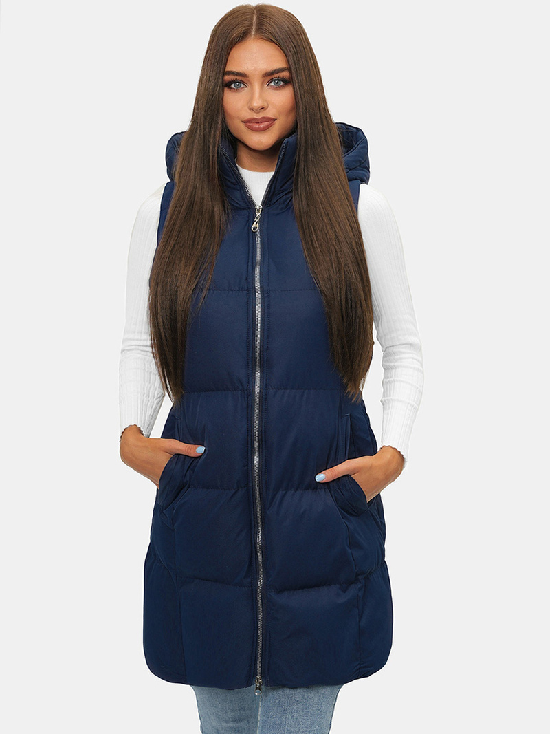 Дамска жилетка тъмнсиня OZONEE JS/M721/215