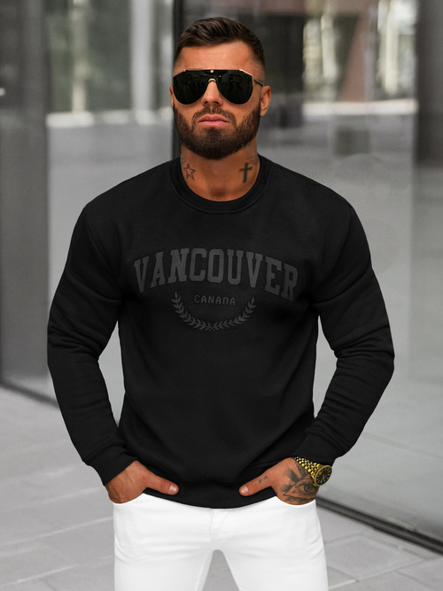 Мъжки суитшърт черен OZONEE JS/8B1363/3