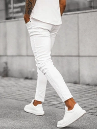 Мъжки дънки бяло OZONEE E/5391/01Z