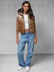 Дамска жилетка злато OZONEE JS/5M3190/84