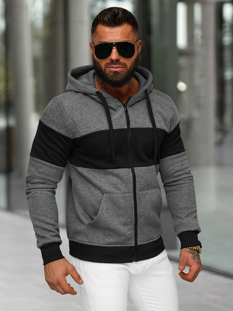 Мъжки суитшърт графитна OZONEE JS/8B1337/5