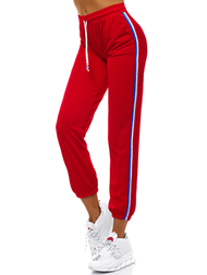 Дамски долнища на анцуг червени OZONEE JS/1020/C5