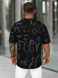 Мъжка тениска черен OZONEE O/YN2/621