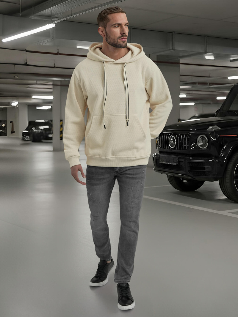 Мъжки суитшърт екрю OZONEE O/G3065