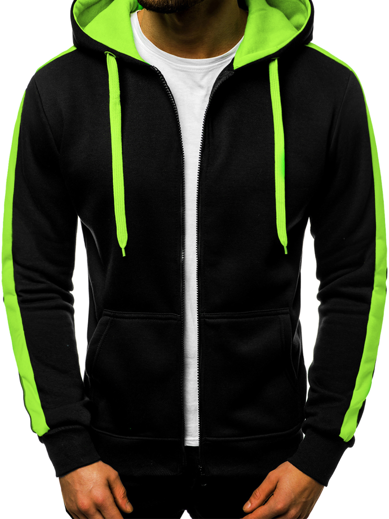 Мъжки суитшърт черно-синьо-зелена OZONEE JS/2015